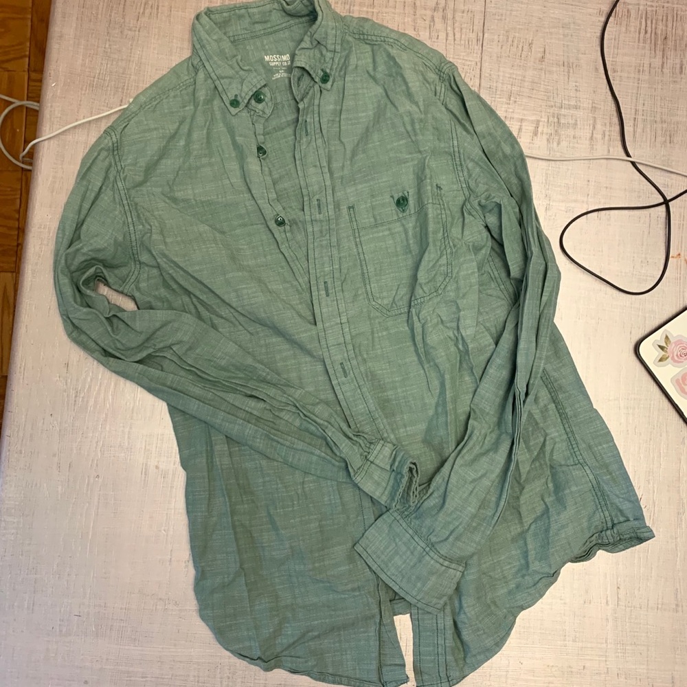Mossimo Supply Co green button down